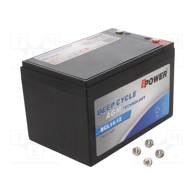 BPOWER Re-battery: acid-lead; 12V; 14Ah; AGM