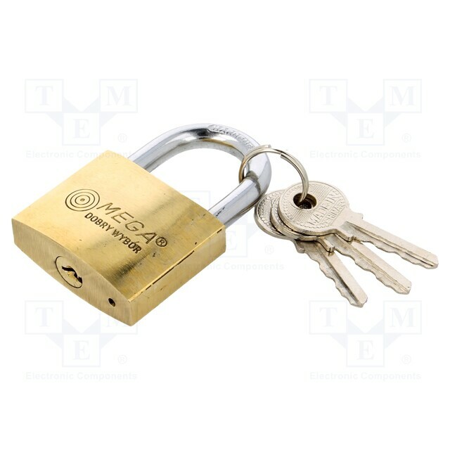 MEGA Padlock; shackle; brass; Equipment: key