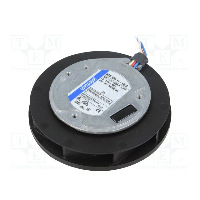 EBM-PAPST Fan: DC; Ø100x51mm; radial; 12VDC