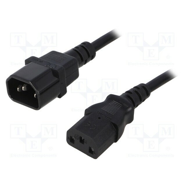 Cable; H05VV-F; 3x1mm2; IEC C13 female