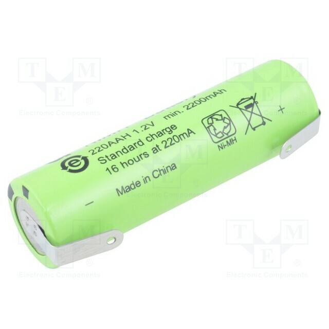 Re-battery: Ni-MH; AA; 2200mAh; 1.2V