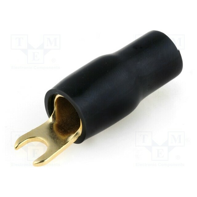 ACV Terminal: fork; insulated; black; gold-plated