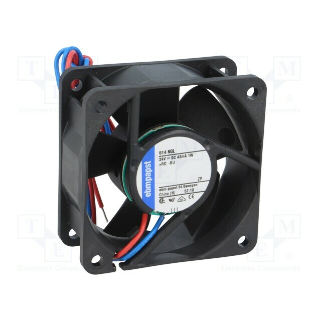 EBM-PAPST Fan: DC; 60x60x25mm; axial; 24VDC