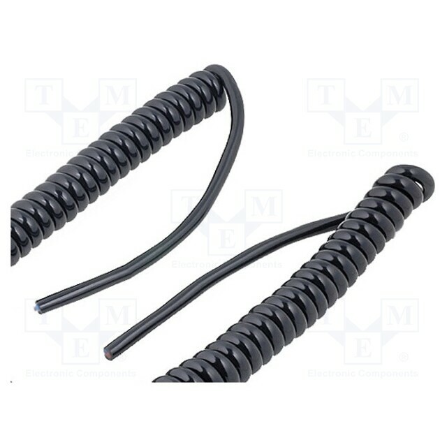 Wire: coiled; H05BQ-F; 5x0.25mm2; unshielded