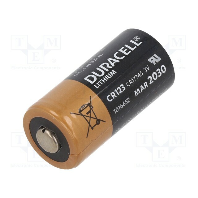 DURACELL Battery: lithium; CR123A,R123; 3V