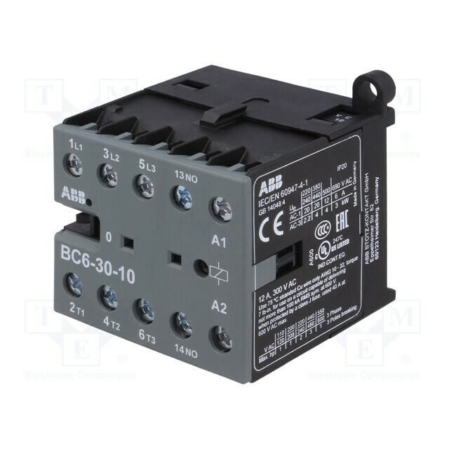 ABB Contactor: 3-pole; NO x3; Auxiliary