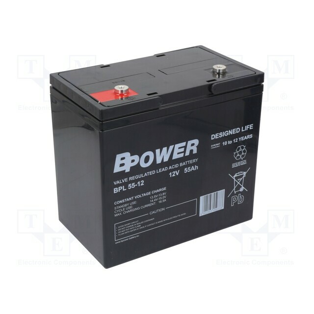 BPOWER Re-battery: acid-lead; 12V; 55Ah; AGM