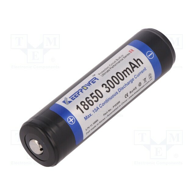 KEEPPOWER Re-battery: Li-Ion; 18650,MR18650; 3000mAh