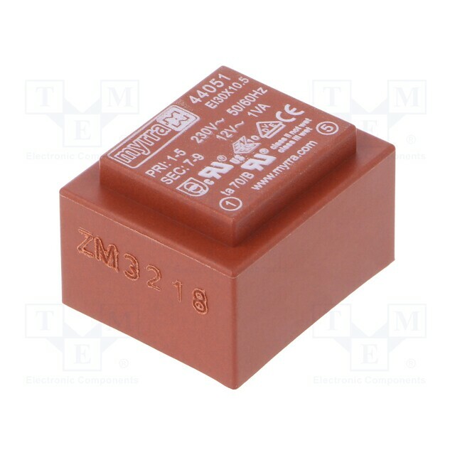 Transformer: encapsulated; 1VA; 230VAC; 12V; 83mA