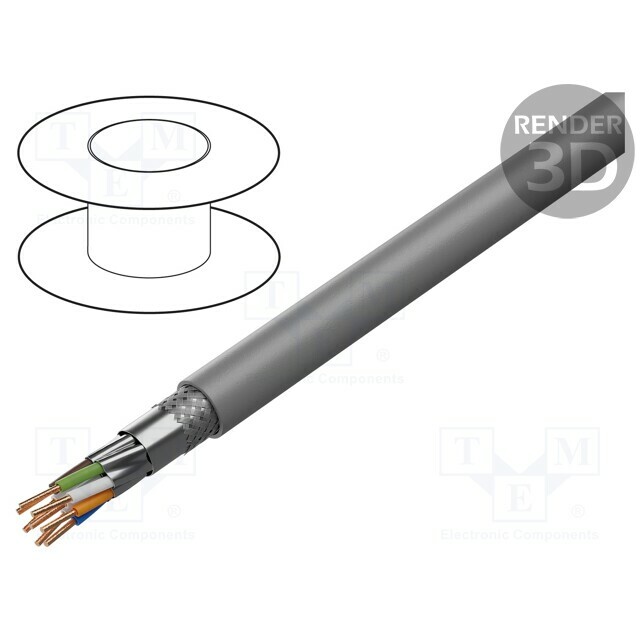 BELDEN Wire; S/FTP; Cat 7a; 4x2x22AWG