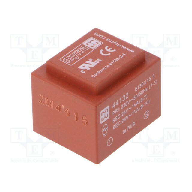 Transformer: encapsulated; 2VA; 230VAC; 24V; 24V