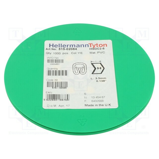 HELLERMANNTYTON Markers; Marking: H; 2÷5mm; PVC