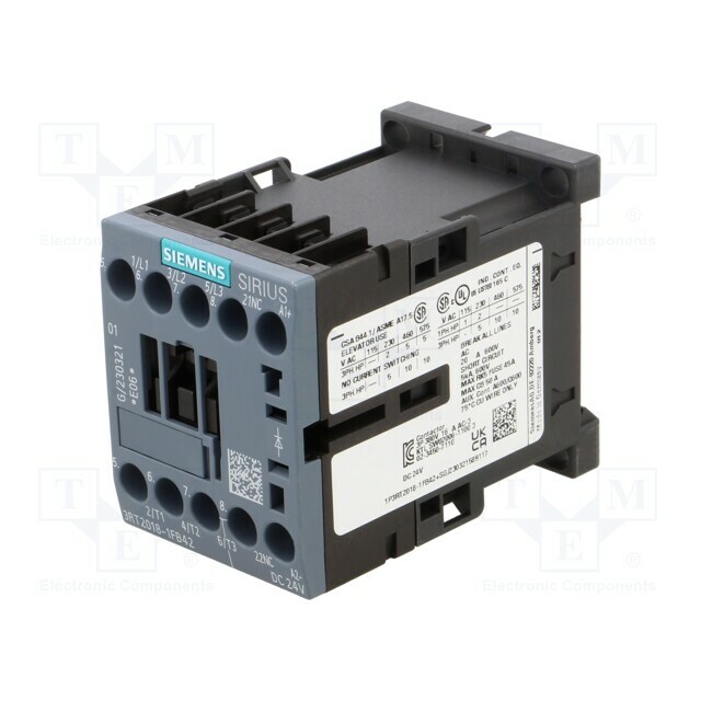 SIEMENS Contactor: 3-pole; NO x3; Auxiliary
