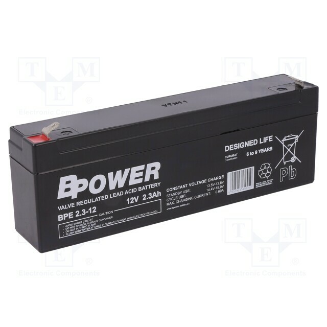 BPOWER Re-battery: acid-lead; 12V; 2.3Ah