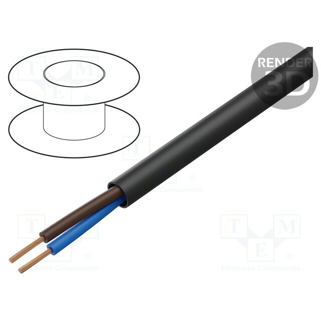 TECHNOKABEL Wire; H03VV-F,OMY; 2x0.5mm2