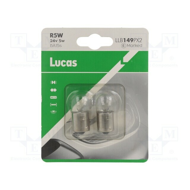 LUCAS Filament lamp: automotive; BA15S; 5W