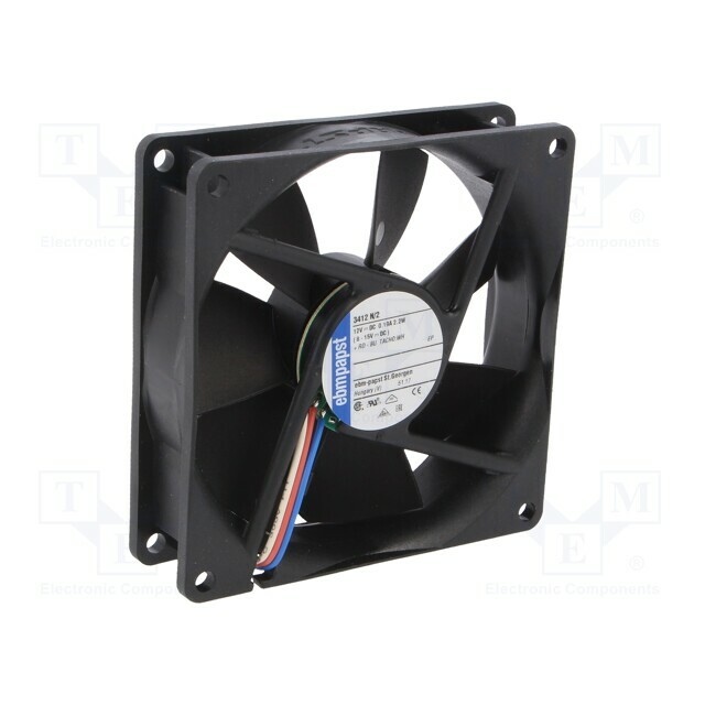 EBM-PAPST Fan: DC; 92x92x25mm; axial; 12VDC