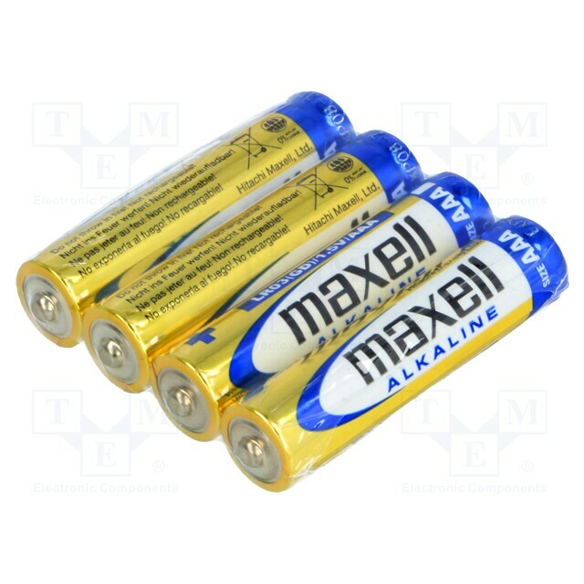 Battery: alkaline; AAA; 1.5V; non-rechargeable