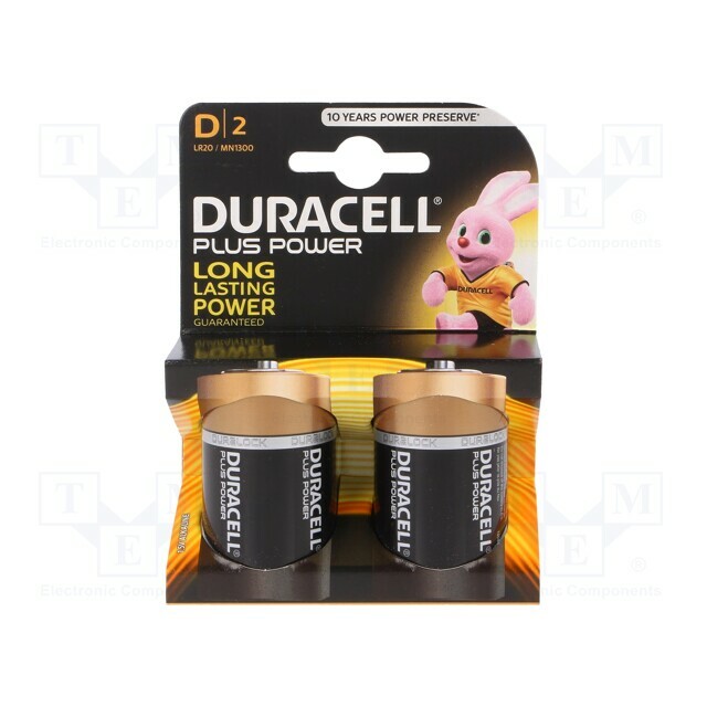 DURACELL Battery: alkaline; D; 1.5V