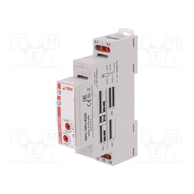 RELPOL Timer; 1s÷10days; SPDT; 250VAC/16A,24VDC/16A