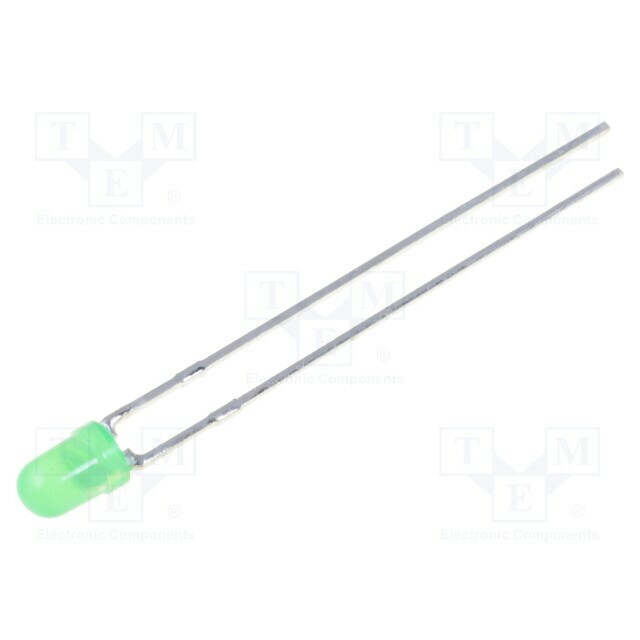 KINGBRIGHT ELECTRONIC LED; green; 3mm; 40÷60mcd
