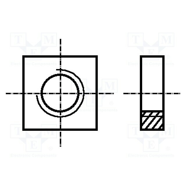 BOSSARD Nut; square; M5; 0.8