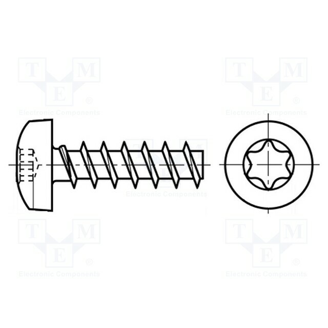 BOSSARD Screw; 2.5x6; Head: cheese