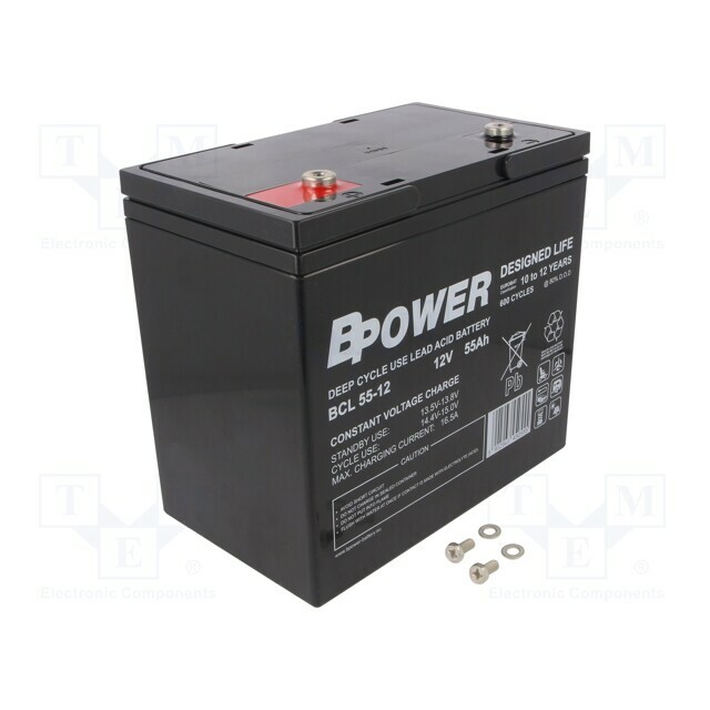 BPOWER Re-battery: acid-lead; 12V; 55Ah; AGM