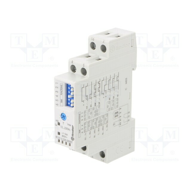 FINDER Timer; 0,1s÷10h; SPDT; 250VAC/16A
