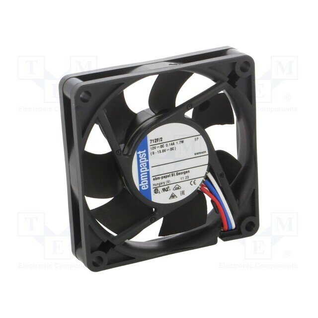 EBM-PAPST Fan: DC; 70x70x15.2mm; axial