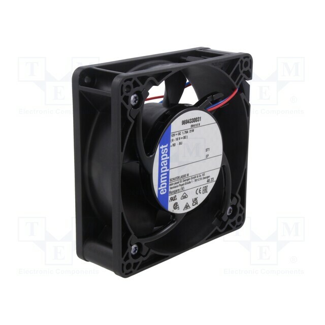 EBM-PAPST Fan: DC; 119x119x38mm; axial; 12VDC
