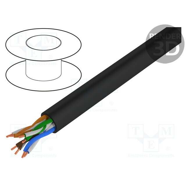 Wire; BiTLAN; U/UTP; Cat 5e; 4x2x24AWG