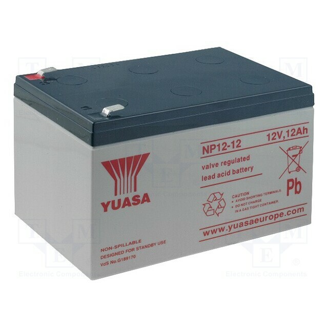 YUASA Re-battery: acid-lead; 12V; 12Ah; VdS