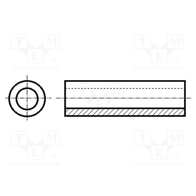 FIX&FASTEN Spacer sleeve; cylindrical; polyamide; L:
