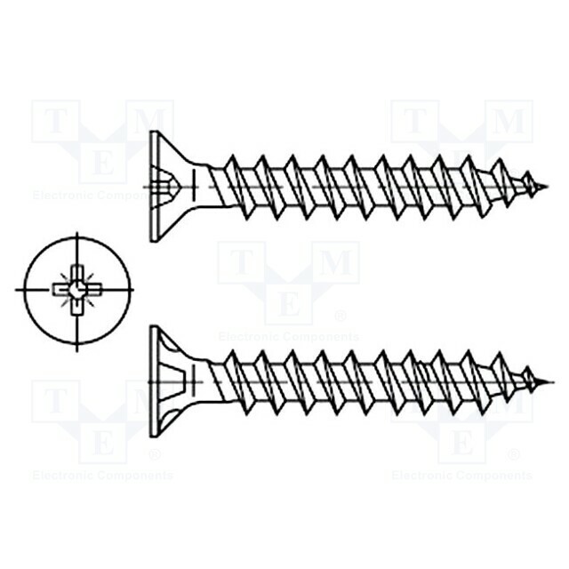 BOSSARD Screw; for chipboard; 4x40; Head: