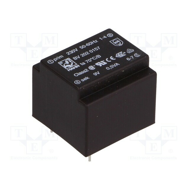 HAHN Transformer: encapsulated; 0.5VA; 230VAC