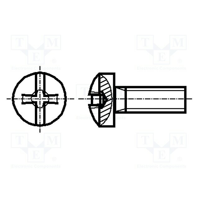 BOSSARD Screw; M4; M4x8; 0.7