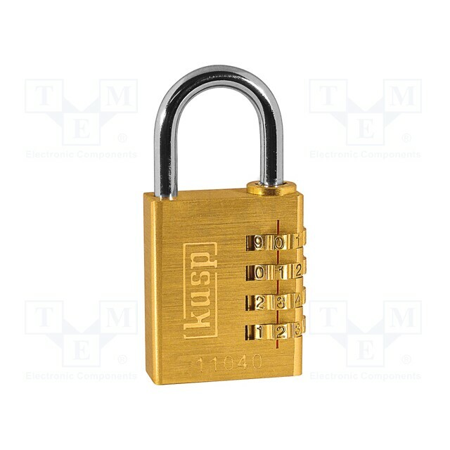 KASP Padlock; shackle,combination code; brass