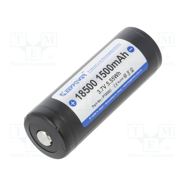 KEEPPOWER Re-battery: Li-Ion; 18500; 3.7V