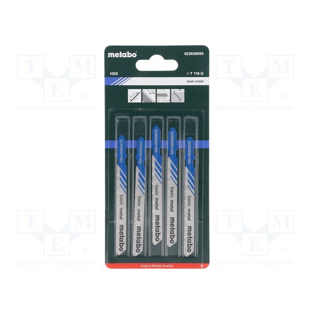 METABO Hacksaw blade-set; metal,jigsaw; 66mm
