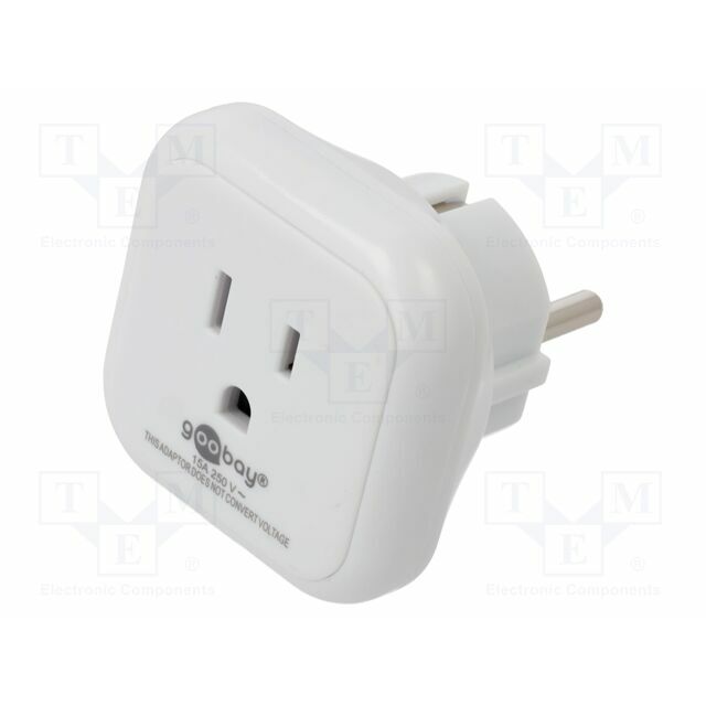 GOOBAY Adapter; Plug: with earthing; Colour: