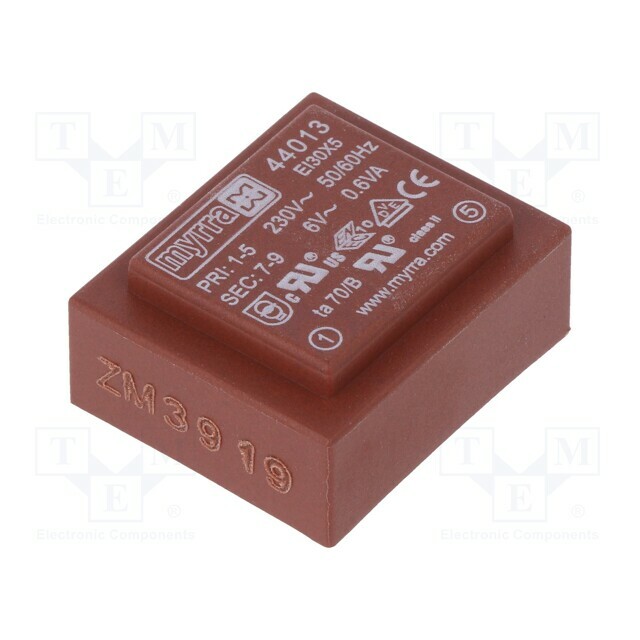 Transformer: encapsulated; 0.6VA; 230VAC; 6V