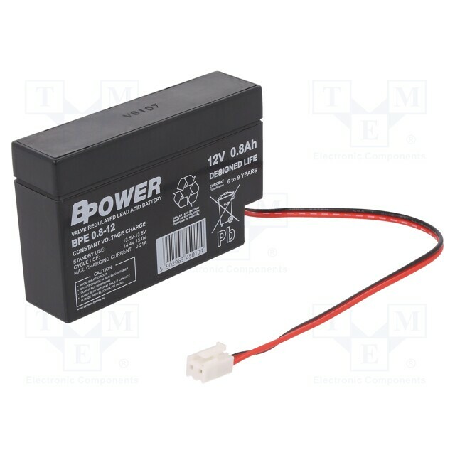 BPOWER Re-battery: acid-lead; 12V; 0.8Ah