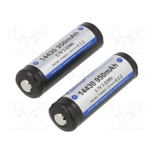 KEEPPOWER Re-battery: Li-Ion; 14430,4/5AA; 950mAh