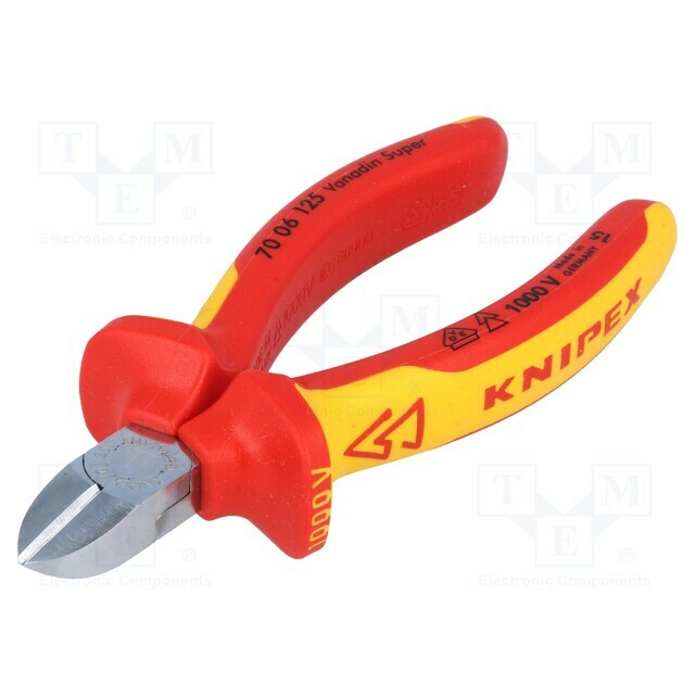 KNIPEX Side,cutting,insulated; chrome-vanadium steel