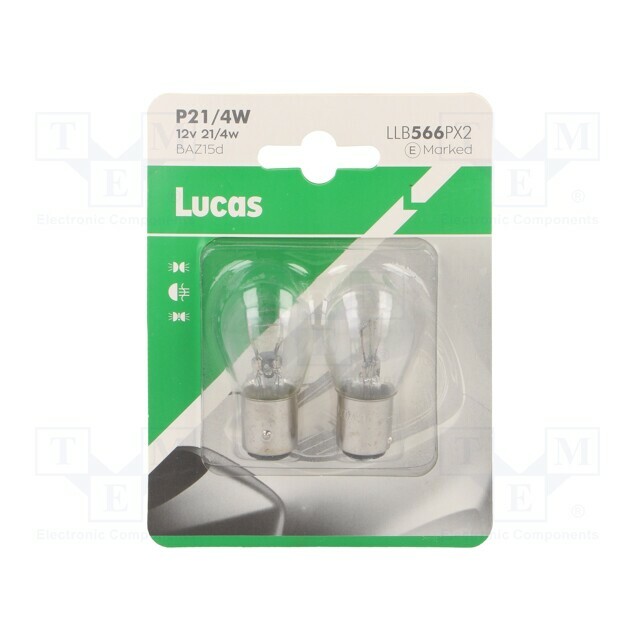 LUCAS Filament lamp: automotive; BAZ15D; 21/4W