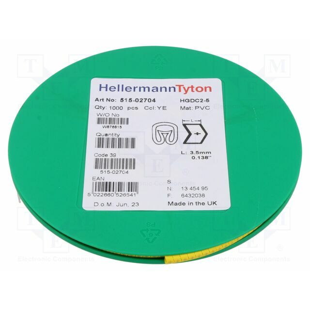HELLERMANNTYTON Markers; Marking: +; 2÷5mm; PVC