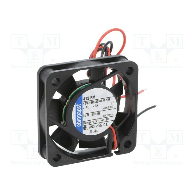 EBM-PAPST Fan: DC; 40x40x10mm; axial; 12VDC