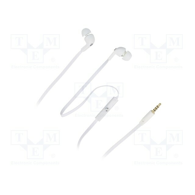 Headphones with microphone; white; Jack 3