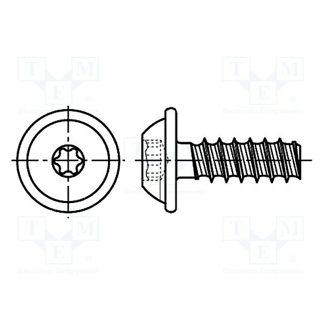 BOSSARD Screw; for plastic; 2.5x8